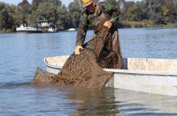 The operation revealed widespread illegal marine pollution activities, including here in Bosnia Herzegovina where officers remove an illegal fishing net from local waters